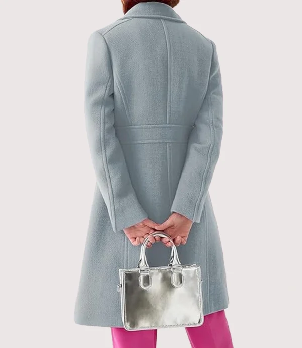 Palm Knit Wool Blend Long Coat